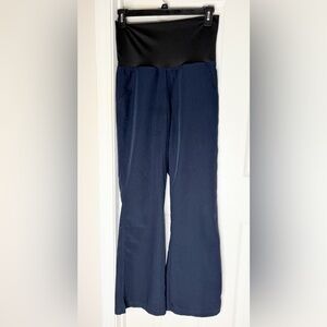 🚼 Maternity Lightweight Nylon Navy Blue Wide-Leg Pants by Spread Good Cheer